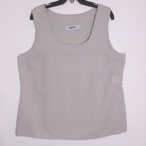 Heckel Verri Women's Sleeveless Square Neck Sleeveless Shell Top Beige Polyester